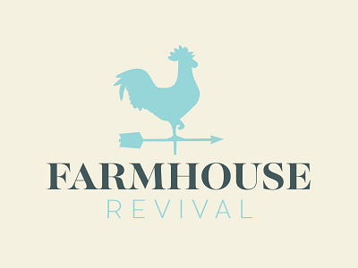 Farmhouse Revival arrow logo rooster vector weathervane