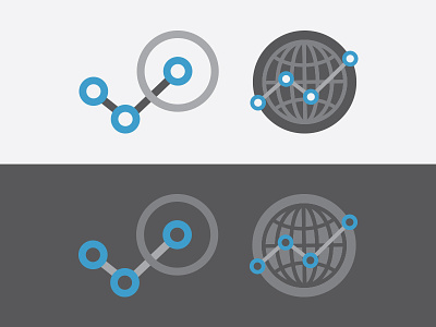Charts chart globe icon line points vector