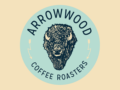 AW Patch arrows bison coffee illustration lightening rebrand roasters