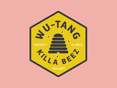 Wu Apiary apiary badge bees hive killa beez typography vector wu tang