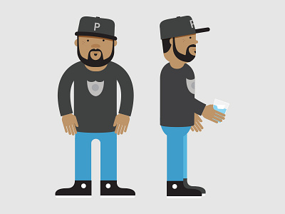 Cubed beard chucks glass hat ice ice cube illustration vector water