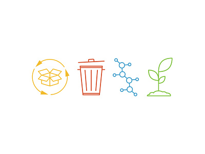 Trash box cardboard recycle compost leaf molecules plastics trash