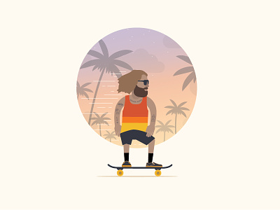 D O U G beard doug dude illustration skateboard slip ons sunglasses tattoos vibes