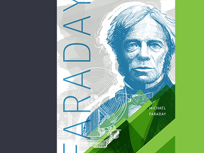 Michael Faraday engineer illustration poster rd