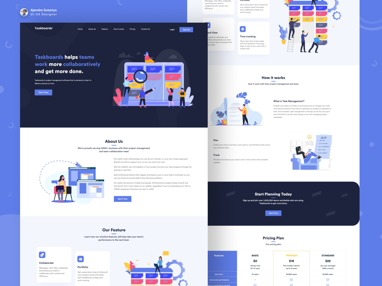 Task Management Landing page by Ajendra Sutariya on Dribbble