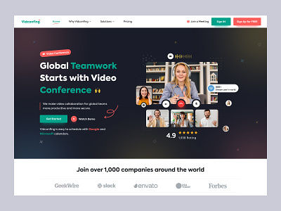 Vidconfing - Video Conference Landing Page