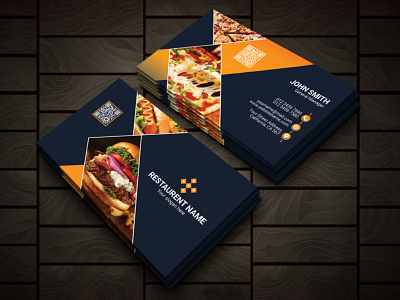 Restaurant Business Card Design branding business card clean design colorful corporate design illustration logo ui vector