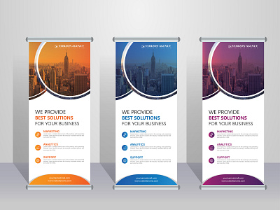 Corporate Roll Up Banner Design branding clean design colorful corporate design illustration roll up banner ui ux vector web