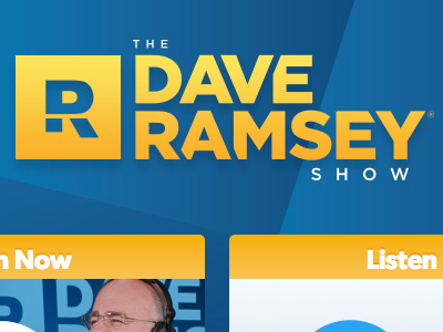The Dave Ramsey Show Site dave ramsey financial mobile nav radio ui website