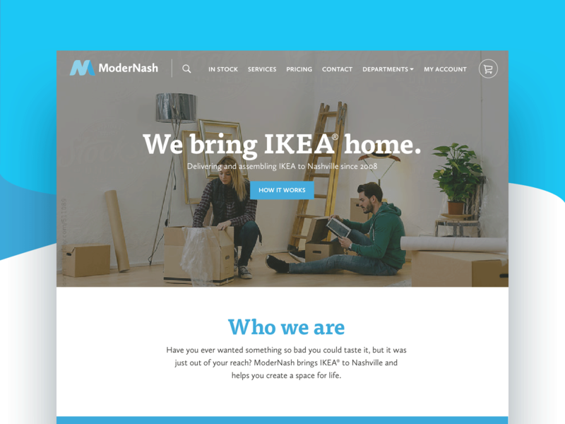 ModerNash Website + Store design system ecommerce homepage service ui web design website