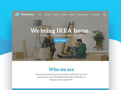 ModerNash Website + Store design system ecommerce homepage service ui web design website
