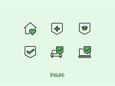 Icon sets for Insure - Insurance startup branding design graphic design icon design illustrator insurance logo project startup