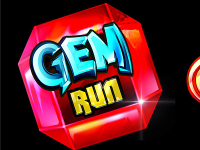 Gem Run Logo game gem jewel logo match3 run ui