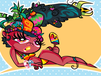 Fruitalicious Summer brazil cartoon colorful girl hot illustration illustrator summer toon vector