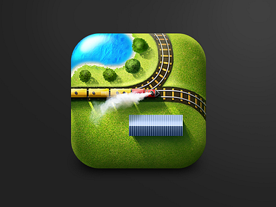 icon grass ground icon ios railway steam topview train