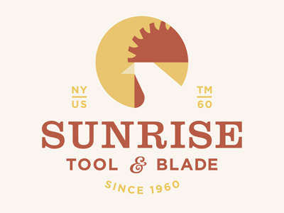 Sunrise Tool & Blade bird blade chicken logo morning rise rooster sun tool