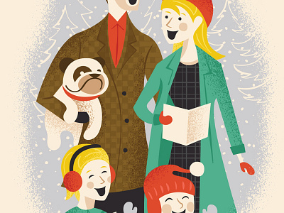 Family Christmas Card christmas dog holiday people season tree winter