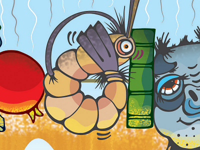 Summertime Kabob animals characters digital food illustration