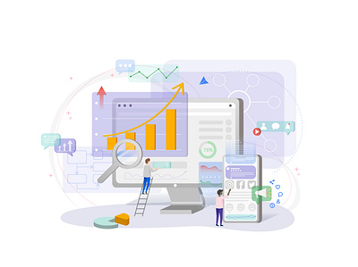 Homepage Marketing Audit Illustration design flat illustration isometric illustration isometry marketing ui vector web webdesign