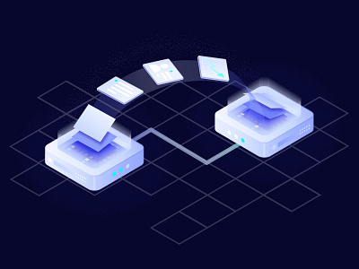 B2B Data Isometric Illustration