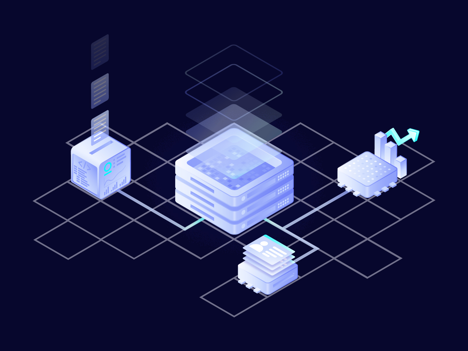 B2B API Isometric Illustration by Anna ☻ on Dribbble