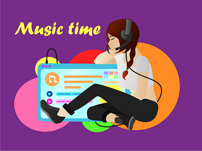 Music time illustration vector