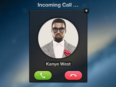 Incoming Call app buttons call dark freebie interface psd ui window