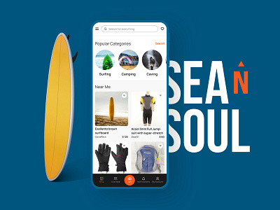 Giving back to the world with Sea n' Soul appareal e comerce eco friendly mobile app design mobile design mobile interface mobile ui shop surfing ui ux