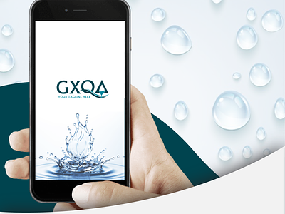 GXQA logo design app blue bold branding clean color creative design drop drop logo icon minimal phone typography water water logo web