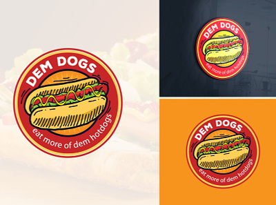 hot dog logo bbq bold branding creative design food hot dog logo illustration logo restaurant