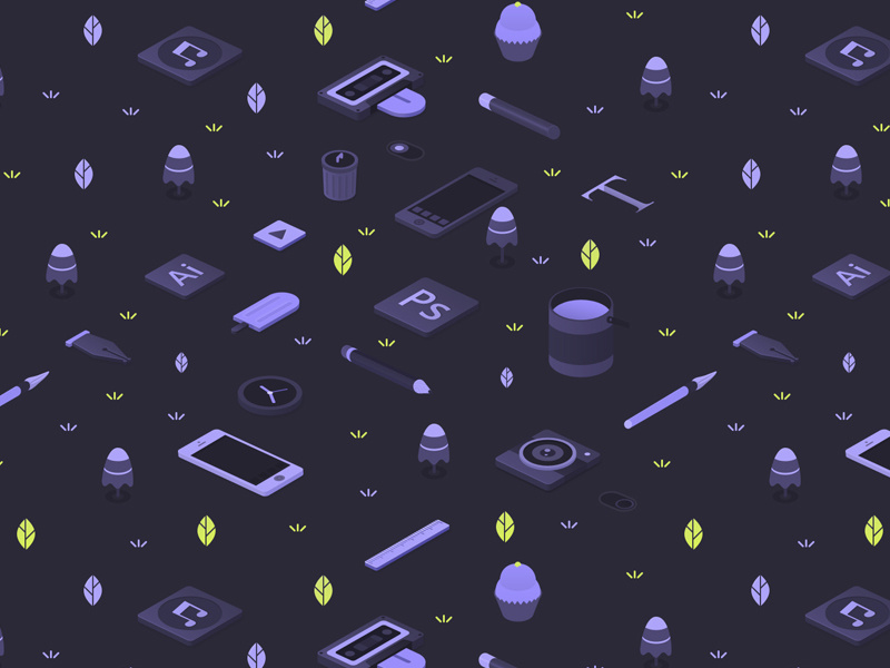 Design Tools Pattern pattern tools photoshop iphone trash camera text cassette ai illustrator clock icecream