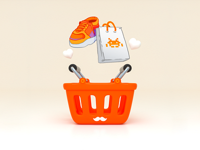 Basket Rappi - Shop 3d app cd4 ecommerce illustration octane rappi shoe shop