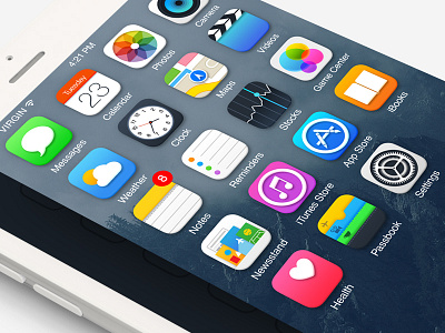 iOS 8 Icons PSD