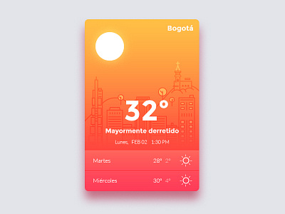 Weather UI Concept app bogotá card weather