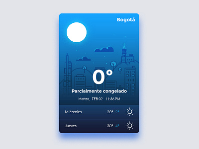 Weather UI Concept - Night app bogotá card weather