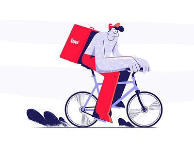 Rappi guy bike delivery fast fast food geeklangel illustration rappi rappitendero