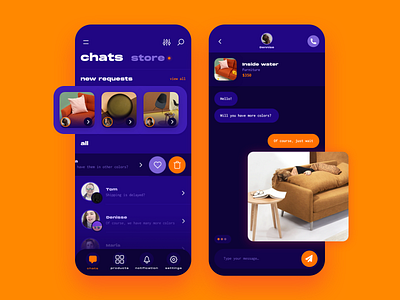 Ecommerce chat app chat design ecommerce ecommerce app ecommerce shop furniture furniture app ui