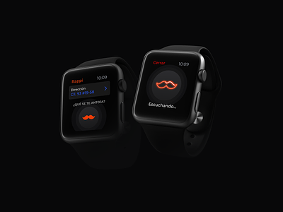 Rappi concept on your iWatch black delivery iwatch os rappi voice wearable wearable app
