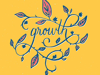 Growth flourish grow growth hand lettering leaf leaves letter zine lettering typography vine