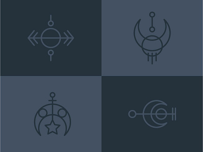Sigils design icon lineart magic moon sigil sigils spooky symbol vector