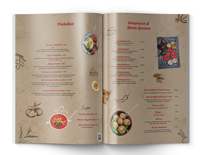 Cafe Barfus / Menu Design branding catalog design corporate design design illustration menu card menu card design menu design