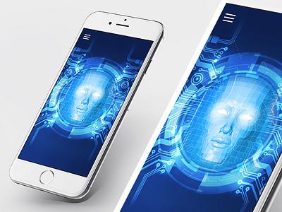 Personal Assistant assistant blue clean design face futuristic geometric illustration personal robot splash screen ui