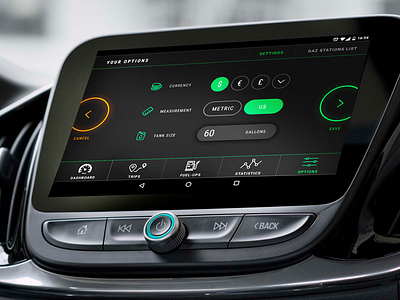 Fuel Tracking System Settings app car concept dashboard design fuel mobile monitor settings system trip ui