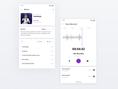 Music App album app design icon mobile mobileapp music playlist record research reviews songs typography ui uiconcept uidesign ux uxdesign uxresearch voicerecorder