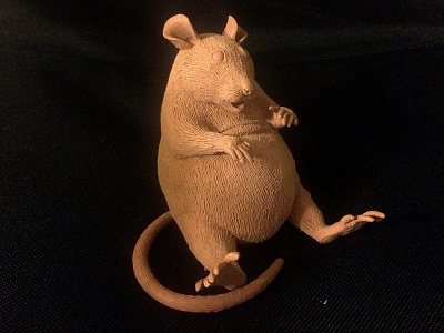 NYC Pizza Rat clay rat sculpt