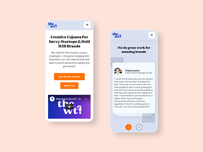 Mobile Website Redesign for a content copywriting agency