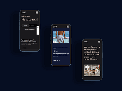 Storee Studio - mobile responsiveness mockups design development ui ux web webflow website design