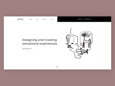 Homepage of a design agency design landing ui web