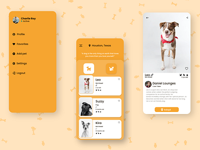 Adoption adoption cat dog ui ux