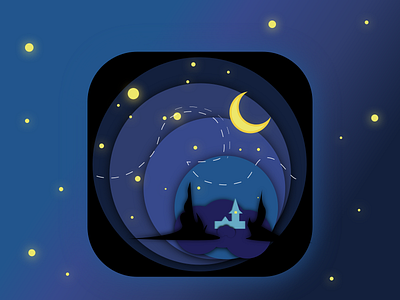 App icon - starry night adobe illustrator adobexd communication dailyui design illustration love night starry ui ui design ux van gogh